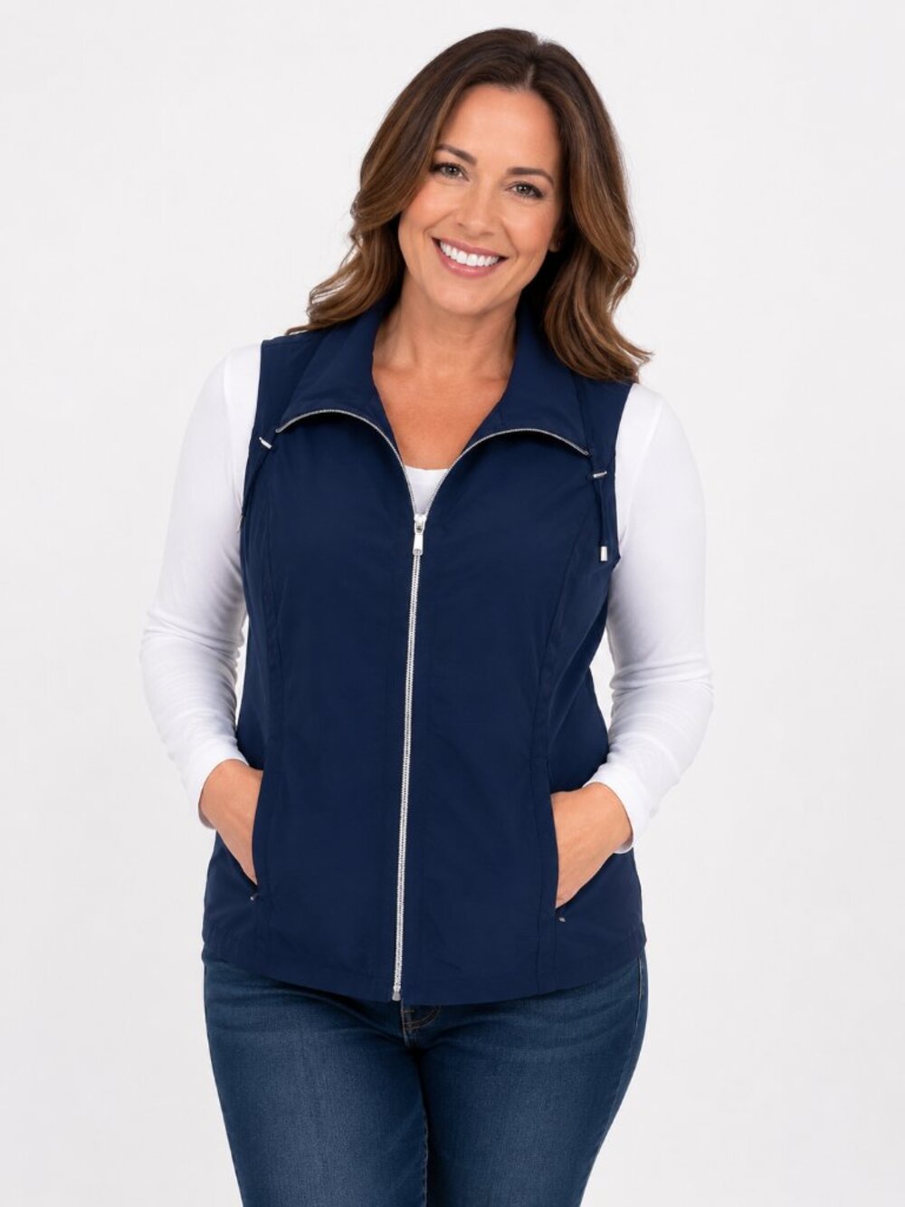 Zenergy By Chico’s Neema Vest Size 3 (XL) Navy Blue